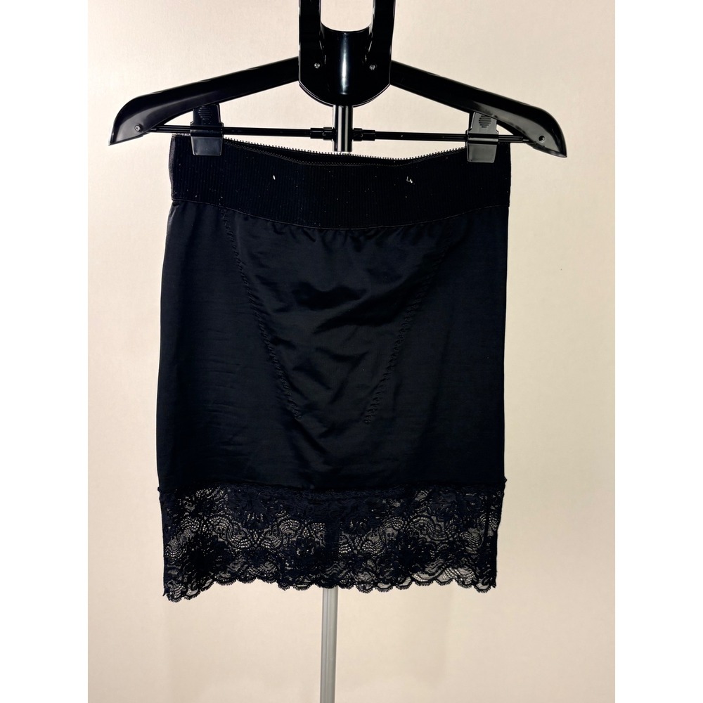 Vintage Subtract Black Lace Trim Shapewear Girdle Skirt ILGWU Union Made 2410 38